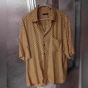 Mckenzie Tribe Silk Shirt Iarge Gold Mens